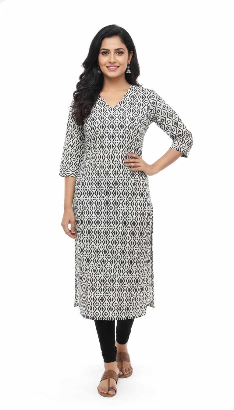 Printed Straight Kurti for Women
